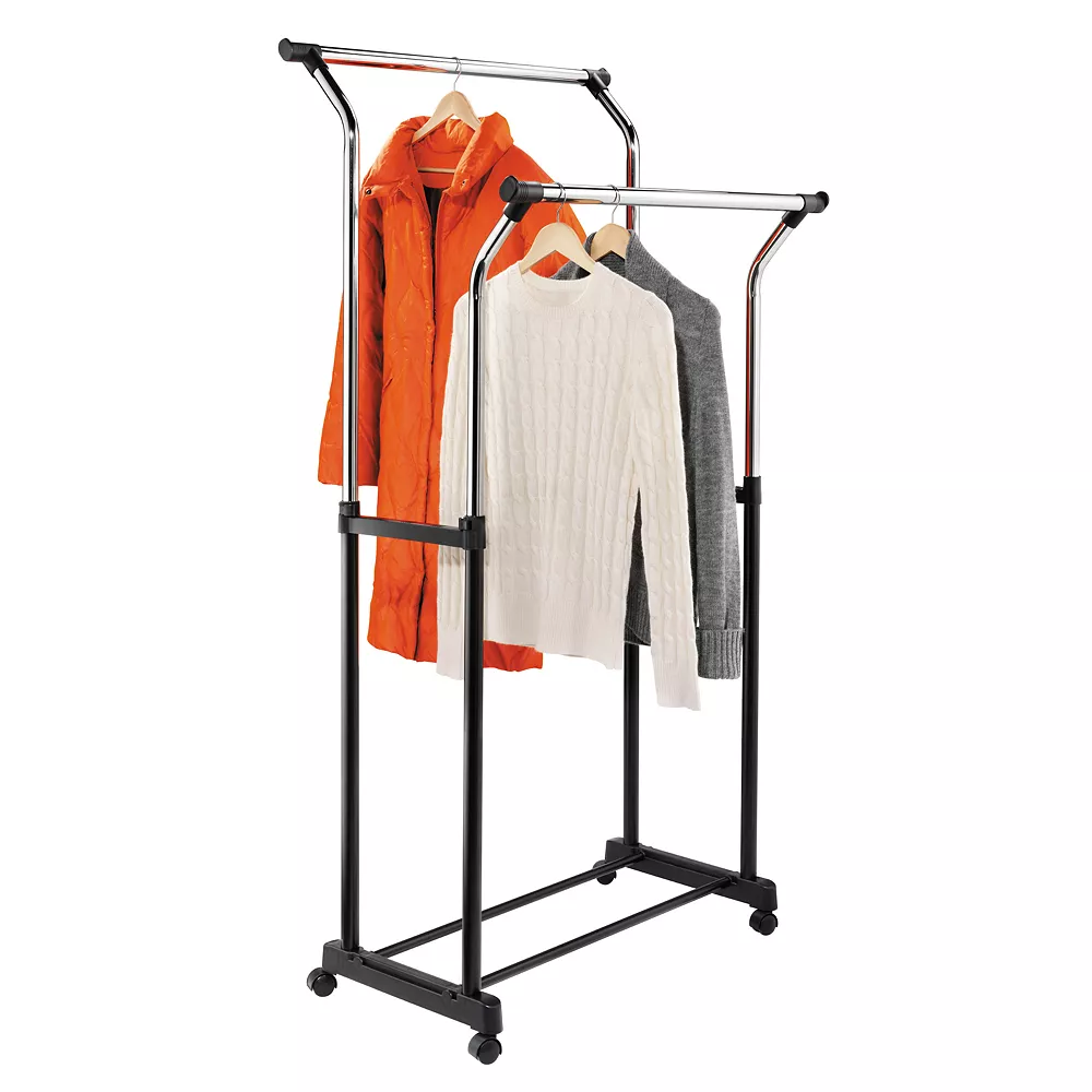 Honey-Can-Do Chrome Double Expandable Garment Rack 3 Honey-Can-Do Chrome Double Expandable Garment Rack
