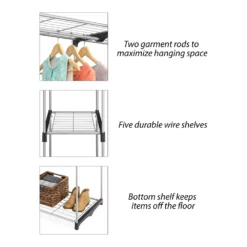 Whitmor Double Rod Closet -US Storage Furniture Sales 1508051 ALT3