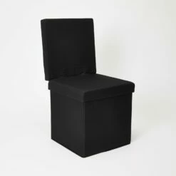 Carter Collapsible Storage Ottoman Chair -US Storage Furniture Sales 176 SINGLEOTTOMAN BLK 010