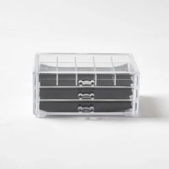 Clear 3-Drawer Organizer With Jewelry Tray -US Storage Furniture Sales 183 DFY20 3DRWRBEAUTYORG CLR 008