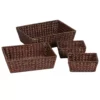 Household Essentials 4-pc. Banana Leaf Wicker Basket Set 2 Household Essentials 4-pc. Banana Leaf Wicker Basket Set -US Storage Furniture Sales 2259405 Brown