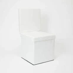 Carter Collapsible Storage Ottoman Chair -US Storage Furniture Sales 28 SINGLEOTTOMAN WHT 002