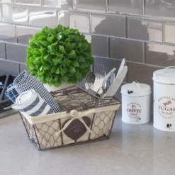 Stonebriar Collection Chicken Wire Metal Basket 12 Stonebriar Collection Chicken Wire Metal Basket -US Storage Furniture Sales 2944303 ALT4