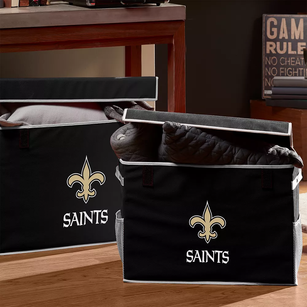 Franklin Sports New Orleans Saints Small Collapsible Footlocker Storage Bin 4 Franklin Sports New Orleans Saints Small Collapsible Footlocker Storage Bin - Image 2