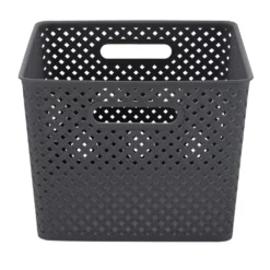 Simplify Basketweave Resin Wicker Large Storage Tote 12 Simplify Basketweave Resin Wicker Large Storage Tote -US Storage Furniture Sales 3365319 ALT4