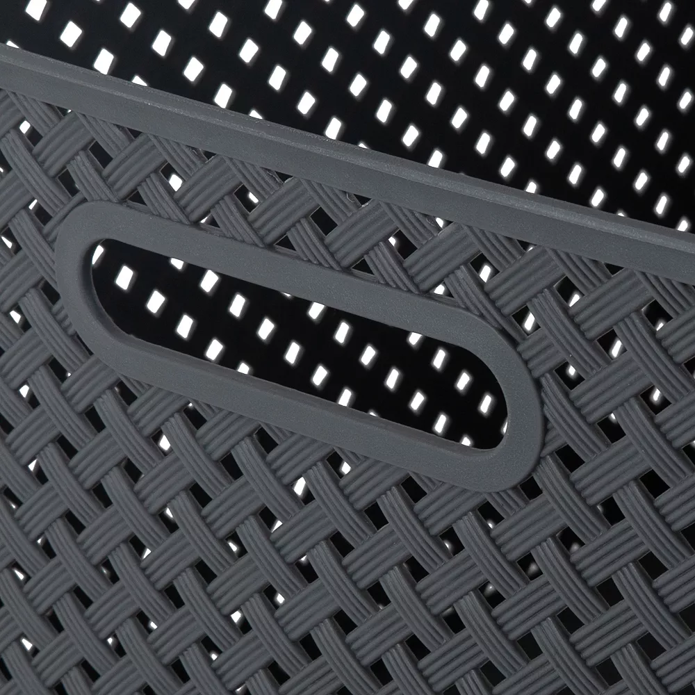 Simplify Basketweave Resin Wicker Large Storage Tote 8 Simplify Basketweave Resin Wicker Large Storage Tote - Image 6