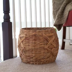 Household Essentials X-Weave Round Wicker Floor Basket -US Storage Furniture Sales 3456518 ALT4