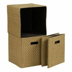 Household Essentials 3-pack Grass Cloth Bins 8 Household Essentials 3-pack Grass Cloth Bins -US Storage Furniture Sales 3456529 ALT2