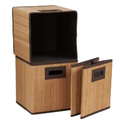 Household Essentials 3-pack Wood Cloth Bins -US Storage Furniture Sales 3456531 ALT3