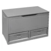 Badger Basket Up And Down Toy And Storage Box/Bench With Two Baskets - Gray