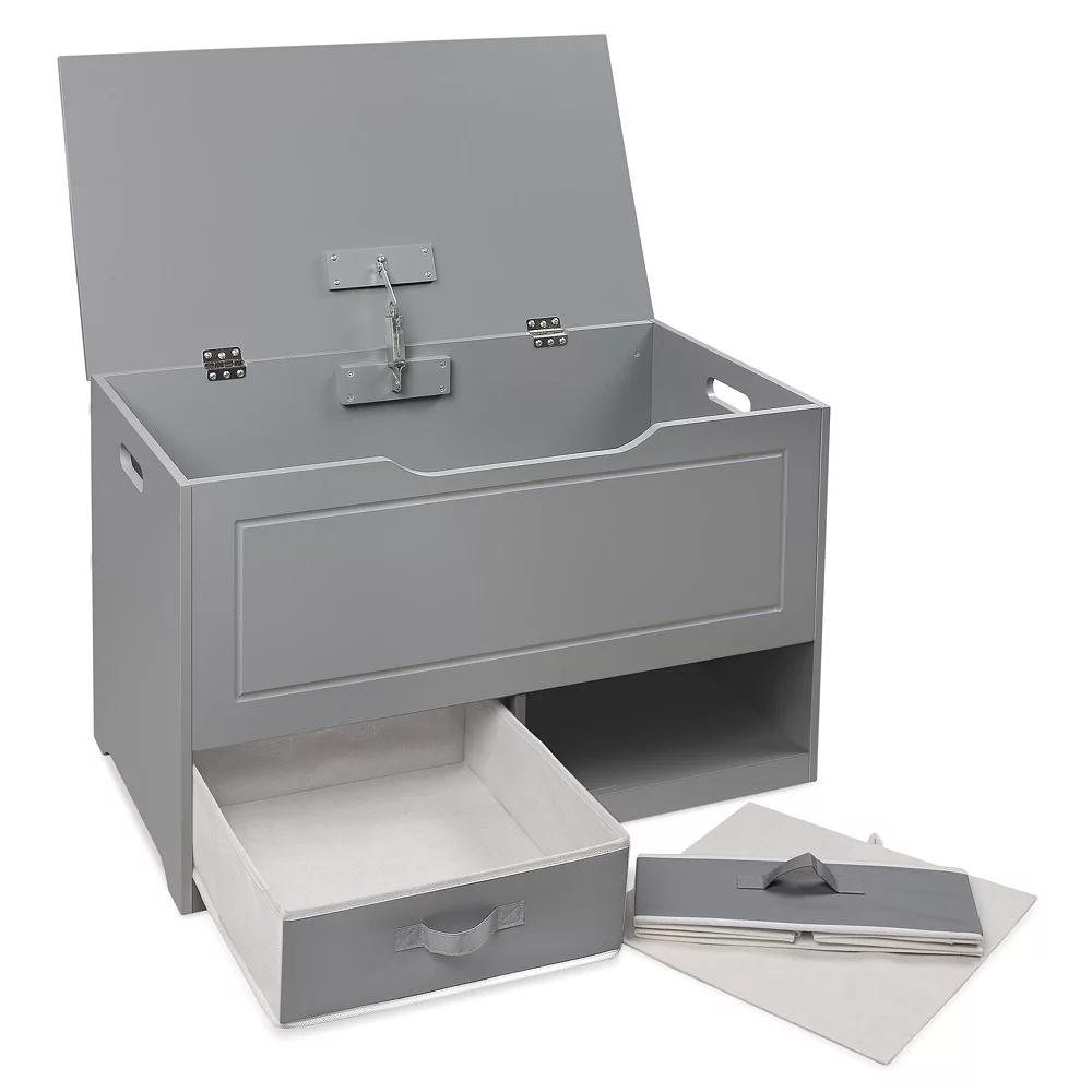 Badger Basket Up And Down Toy And Storage Box/Bench With Two Baskets - Gray 8 Badger Basket Up And Down Toy And Storage Box/Bench With Two Baskets - Gray - Image 6