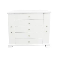 White Wooden Lift Top 4-Drawer Jewelry Box 7 White Wooden Lift Top 4-Drawer Jewelry Box -US Storage Furniture Sales 3960523 ALT2
