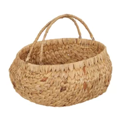 Household Essentials Round Woven Water Hyacinth Basket