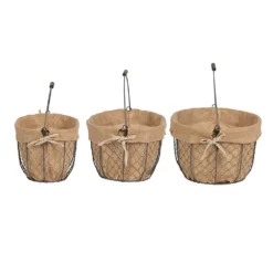 Joyce Oval Canvas Lined Decorative Basket 3-piece Set -US Storage Furniture Sales 4205825 ALT3