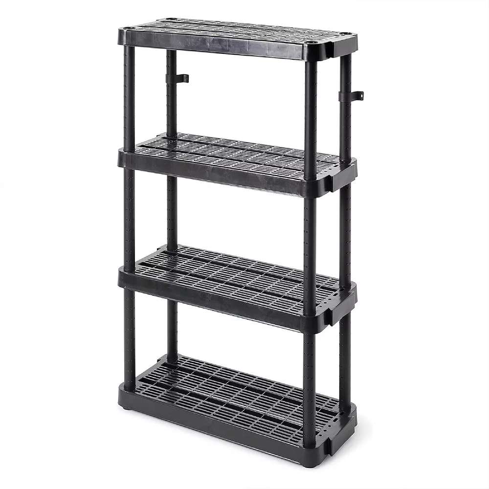 Gracious Living 4 Shelf Adjustable Ventilated Medium Duty Shelving Unit, Black 3 Gracious Living 4 Shelf Adjustable Ventilated Medium Duty Shelving Unit, Black