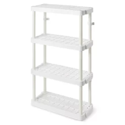 Gracious Living 4 Shelf Adjustable Ventilated Medium Duty Shelving Unit, White