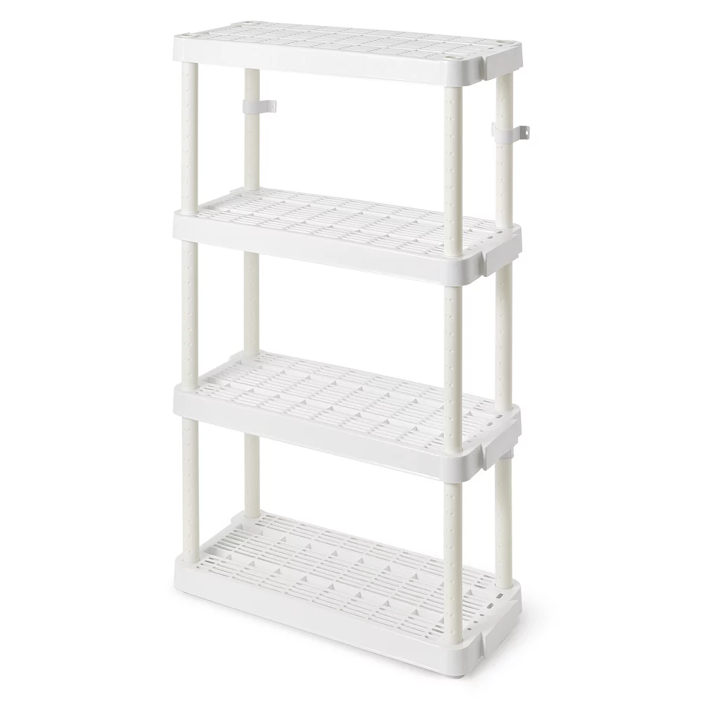 Gracious Living 4 Shelf Adjustable Ventilated Medium Duty Shelving Unit, White 3 Gracious Living 4 Shelf Adjustable Ventilated Medium Duty Shelving Unit, White