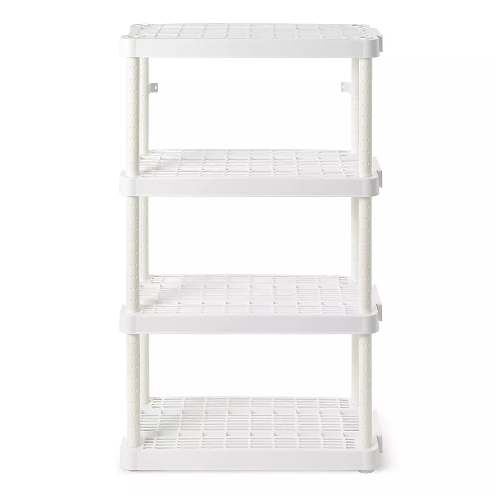 Gracious Living 4 Shelf Adjustable Ventilated Medium Duty Shelving Unit, White 4 Gracious Living 4 Shelf Adjustable Ventilated Medium Duty Shelving Unit, White - Image 2