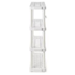 Gracious Living 4 Shelf Adjustable Ventilated Medium Duty Shelving Unit, White 8 Gracious Living 4 Shelf Adjustable Ventilated Medium Duty Shelving Unit, White -US Storage Furniture Sales 4766141 ALT2