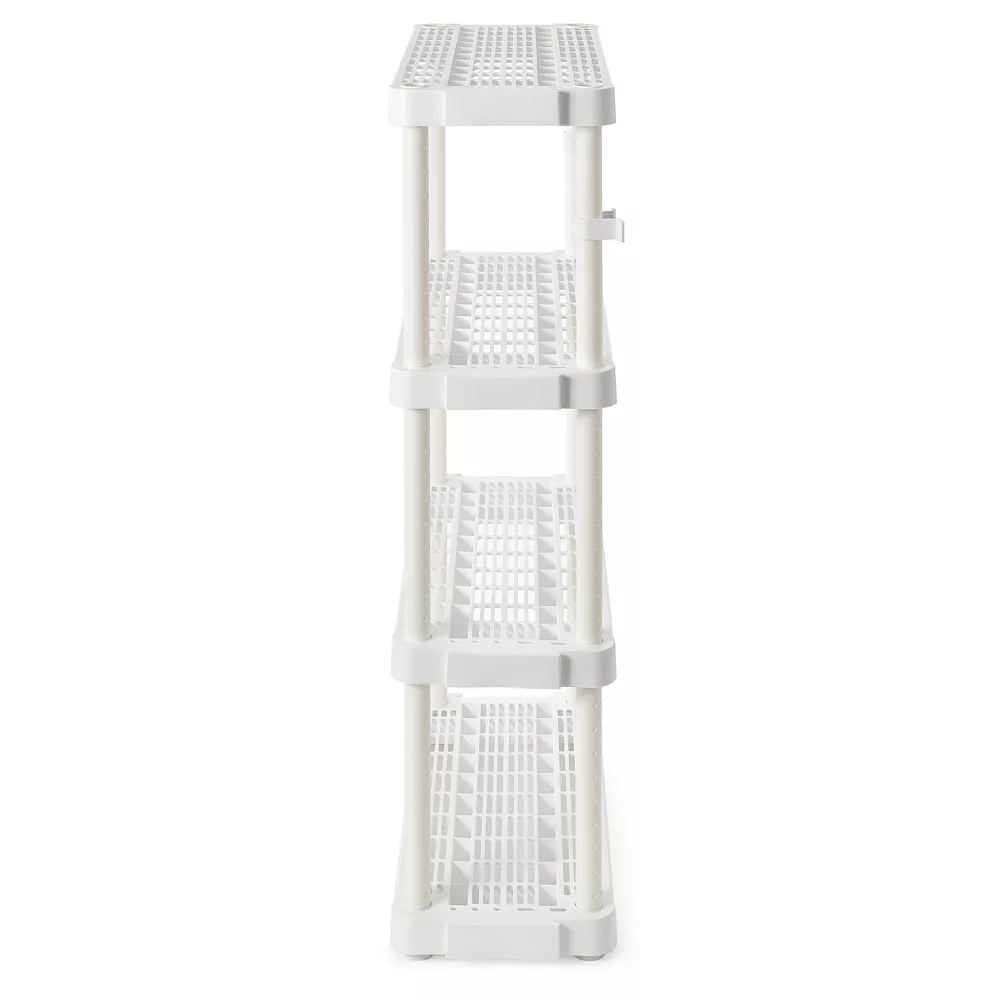 Gracious Living 4 Shelf Adjustable Ventilated Medium Duty Shelving Unit, White 5 Gracious Living 4 Shelf Adjustable Ventilated Medium Duty Shelving Unit, White - Image 3