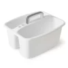 Gracious Living Large Divided Home Storage Tote Cleaning Caddy W/Handle, White