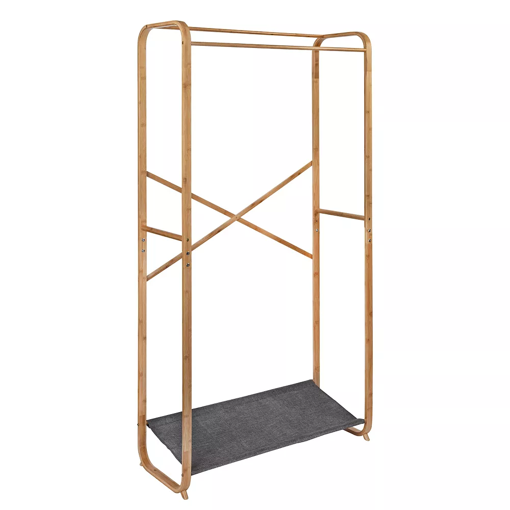 Honey-Can-Do Bamboo & Canvas Garment Rack 3 Honey-Can-Do Bamboo & Canvas Garment Rack