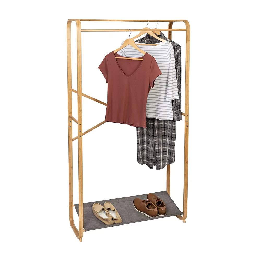 Honey-Can-Do Bamboo & Canvas Garment Rack 5 Honey-Can-Do Bamboo & Canvas Garment Rack - Image 3