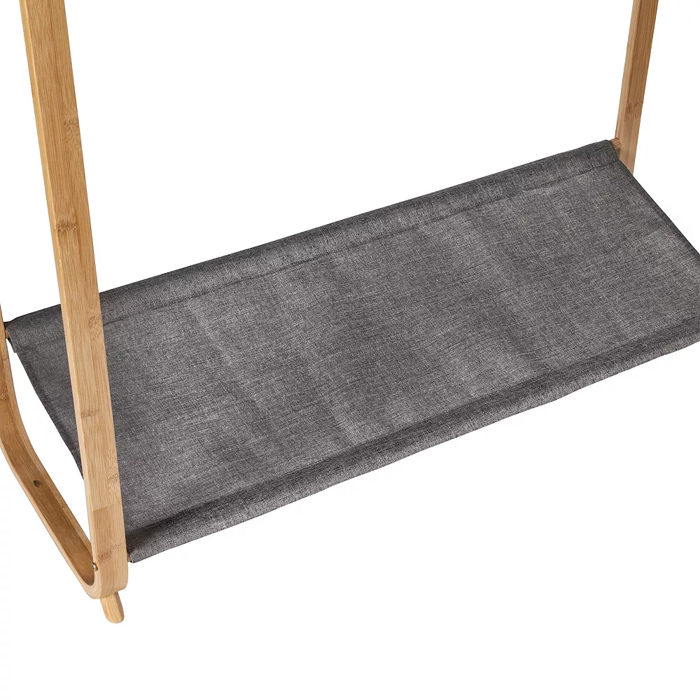 Honey-Can-Do Bamboo & Canvas Garment Rack 6 Honey-Can-Do Bamboo & Canvas Garment Rack - Image 4