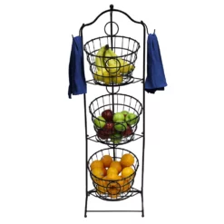 Puleo International 3-Tier Wire Basket Stand -US Storage Furniture Sales 5069067 ALT3