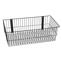 Rack Em Racks 9092-B Universal Wire Basket, Black - 24 X 12 X 8 In.