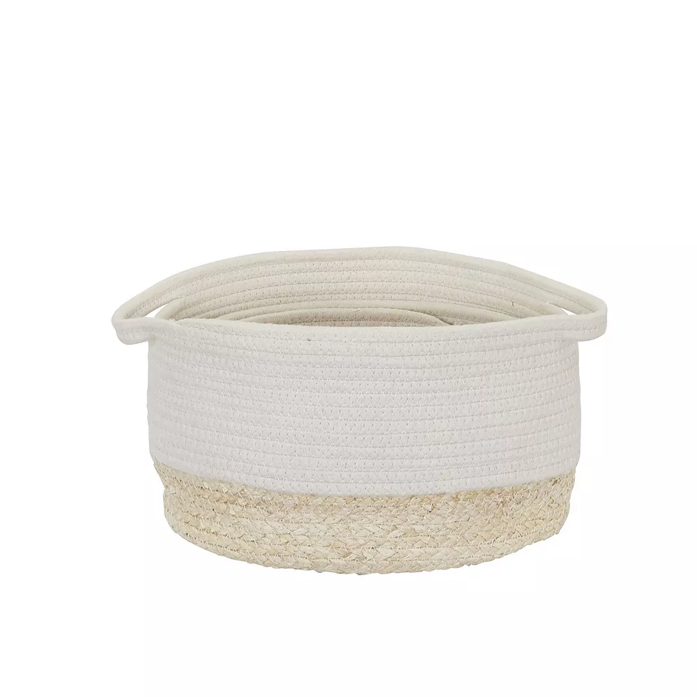 Household Essentials Two-Tone Rope & Corn Husk Baskets 3-pack Set 8 Household Essentials Two-Tone Rope & Corn Husk Baskets 3-pack Set - Image 6
