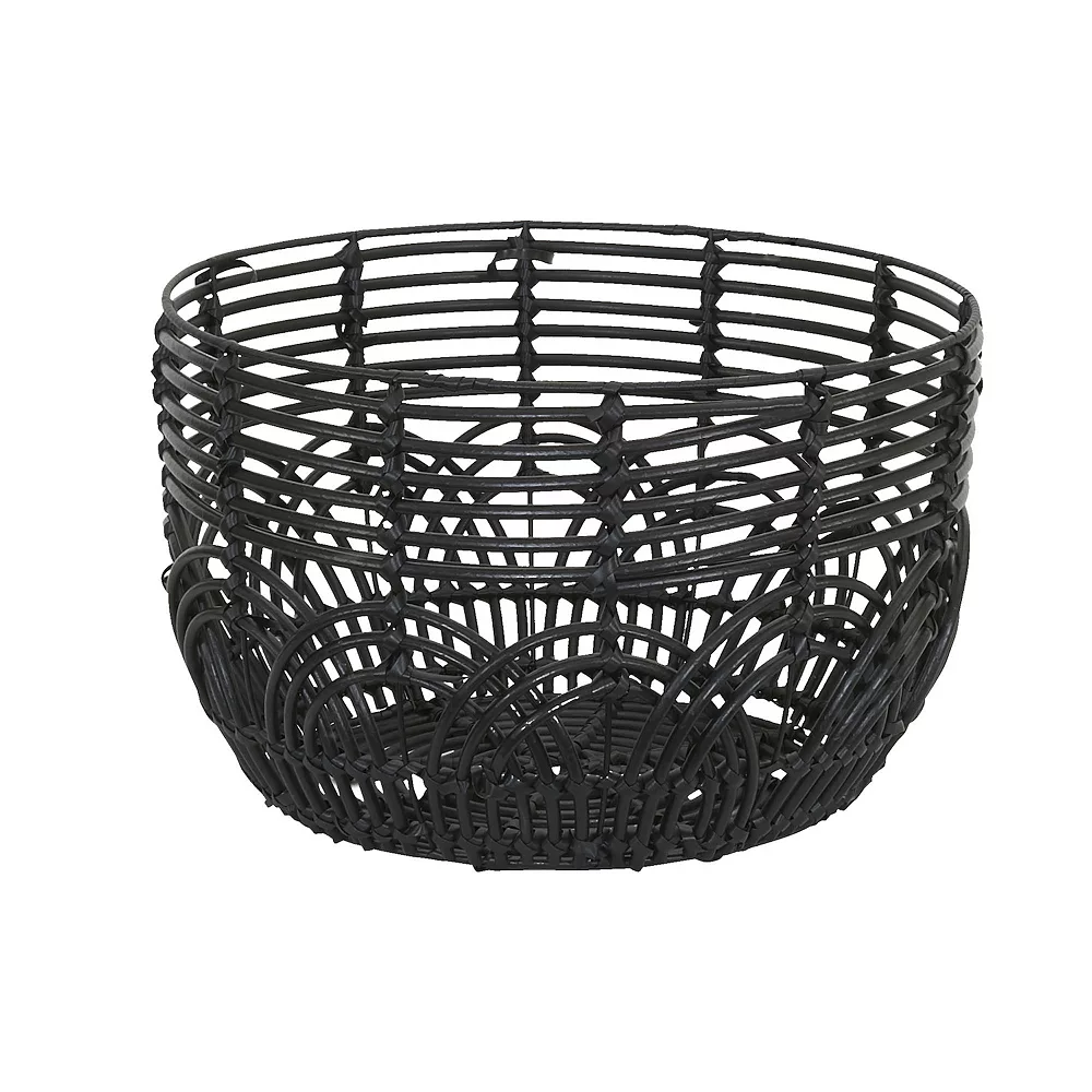 Household Essentials Round Resin Scallop Basket 3 Household Essentials Round Resin Scallop Basket