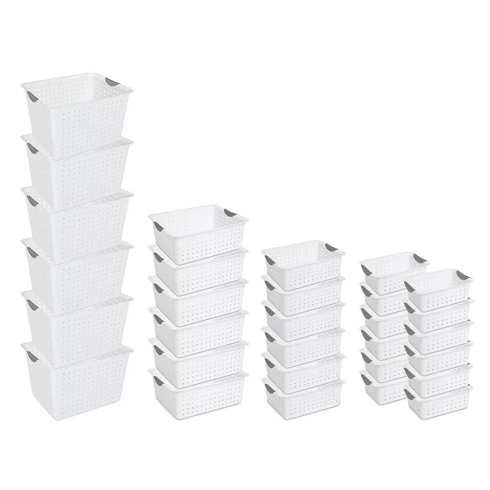 Sterilite Multi-Size Plastic Storage Basket Bin Organizer Bundle Set (30 Pieces) 3 Sterilite Multi-Size Plastic Storage Basket Bin Organizer Bundle Set (30 Pieces)