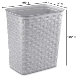 Sterilite 3.4 Gallon/13 Liter Decorative Weave Wastebasket, Cement (6 Pack) -US Storage Furniture Sales 5389060 ALT2