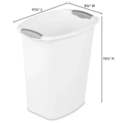 Sterilite 10358006 3 Gallon/11.4 Liter Wastebasket With Titanium Inserts, White (6 Pack) -US Storage Furniture Sales 5389200 ALT3