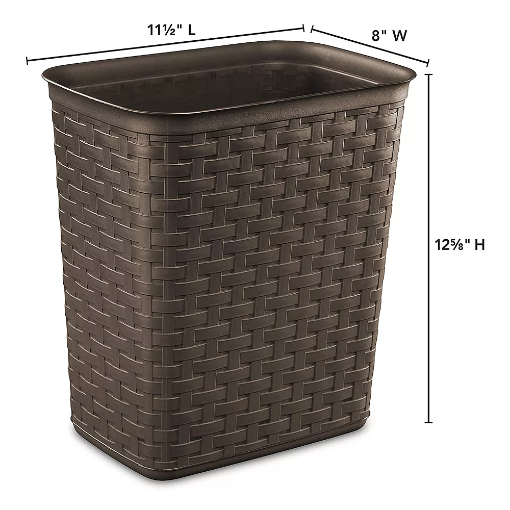 Sterilite Weave 3.4 Gallon Plastic Home/Office Wastebasket Trash Can (6 Pack) 5 Sterilite Weave 3.4 Gallon Plastic Home/Office Wastebasket Trash Can (6 Pack) - Image 3