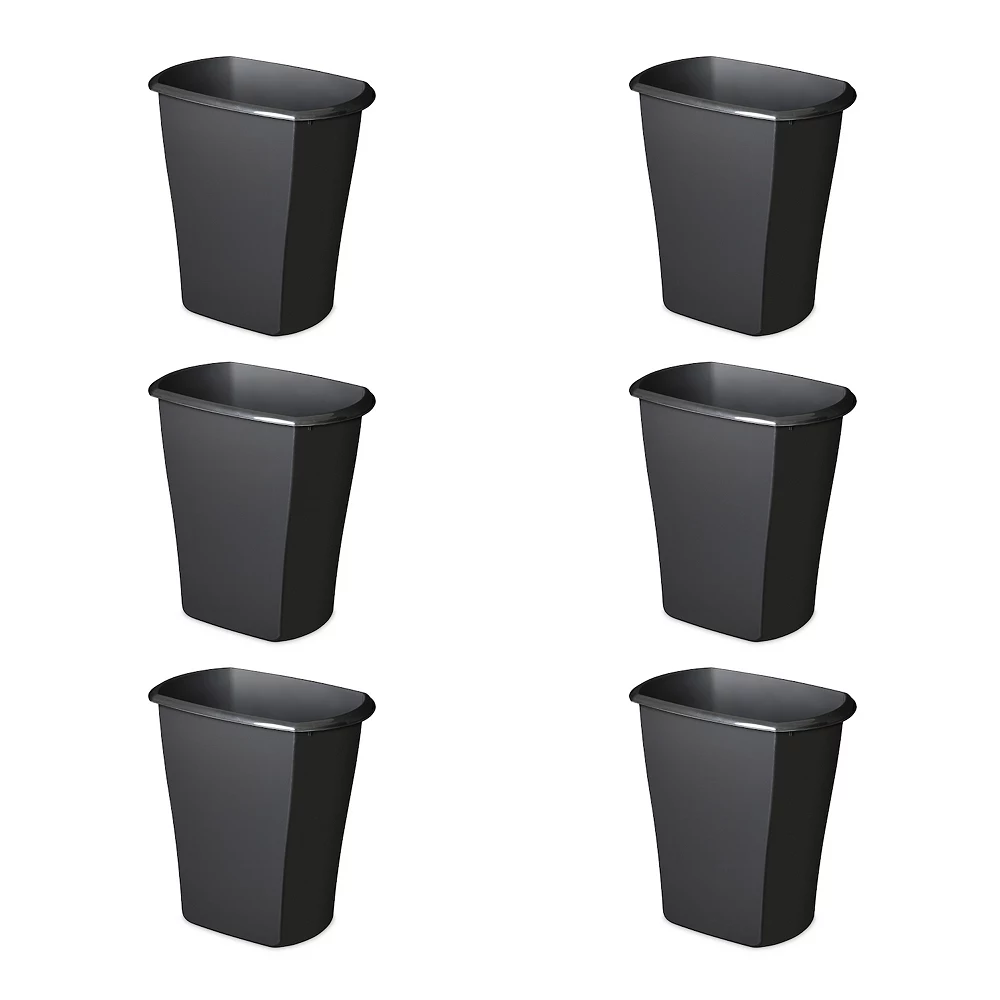 Sterilite 10539006 10 Gallon Ultra Plastic Wastebasket Trash Can, Black (6 Pack) 3 Sterilite 10539006 10 Gallon Ultra Plastic Wastebasket Trash Can, Black (6 Pack)
