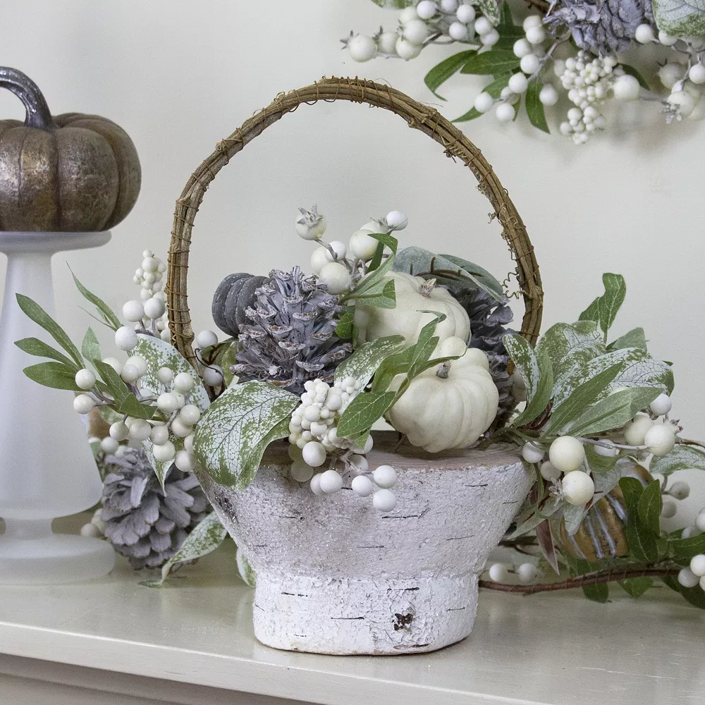 Northlight Pumpkin Leaves Artificial Thanksgiving Basket Table Decor 4 Northlight Pumpkin Leaves Artificial Thanksgiving Basket Table Decor - Image 2