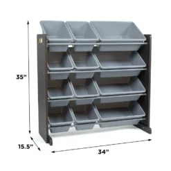 Humble Crew Sumatra Toy Storage Organizer With 12 Storage Bins -US Storage Furniture Sales 5507758 ALT5