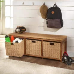 Badger Basket Storage Bench With Woven Top & Baskets 11 Badger Basket Storage Bench With Woven Top & Baskets -US Storage Furniture Sales 5512116 ALT3