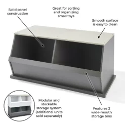 Badger Basket Two Bin Stackable Storage Cubby -US Storage Furniture Sales 5512117 ALT5