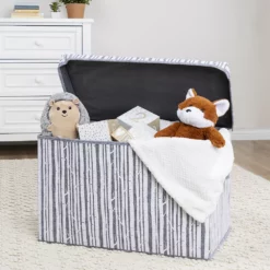 Sammy & Lou Birch Gray And White Felt Toy Box -US Storage Furniture Sales 5541725 ALT5