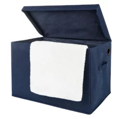 Sammy & Lou Navy Solid Color Felt Toy Box -US Storage Furniture Sales 5541727 ALT2