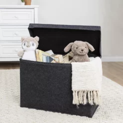 Sammy & Lou Charcoal Gray Solid Color Felt Toy Box -US Storage Furniture Sales 5541733 ALT5