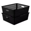 Simplify 2-Pack Slide To Stack Shallow Storage Tote Set -US Storage Furniture Sales 5828790 Black