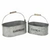 Cheung's Home Indoor Decorative Galvanized Metal Caddy - Set Of 2, Gray 2 Cheung's Home Indoor Decorative Galvanized Metal Caddy - Set Of 2, Gray -US Storage Furniture Sales 5849830