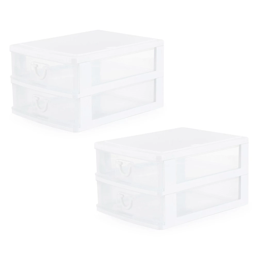 Gracious Living Mini 2 Drawer Desk & Office Organizers W/ Pull Handles (2 Pack) 3 Gracious Living Mini 2 Drawer Desk & Office Organizers W/ Pull Handles (2 Pack)