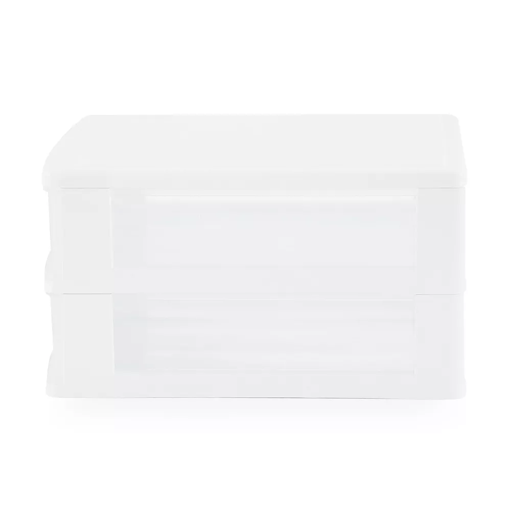 Gracious Living Clear Mini 2 Drawer Desk And Office Organizer With White Finish 6 Gracious Living Clear Mini 2 Drawer Desk And Office Organizer With White Finish - Image 4