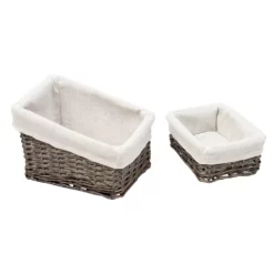 Honey-Can-Do 7-Piece Split Willow Woven Bathroom Storage Basket Set -US Storage Furniture Sales 5924760 ALT5