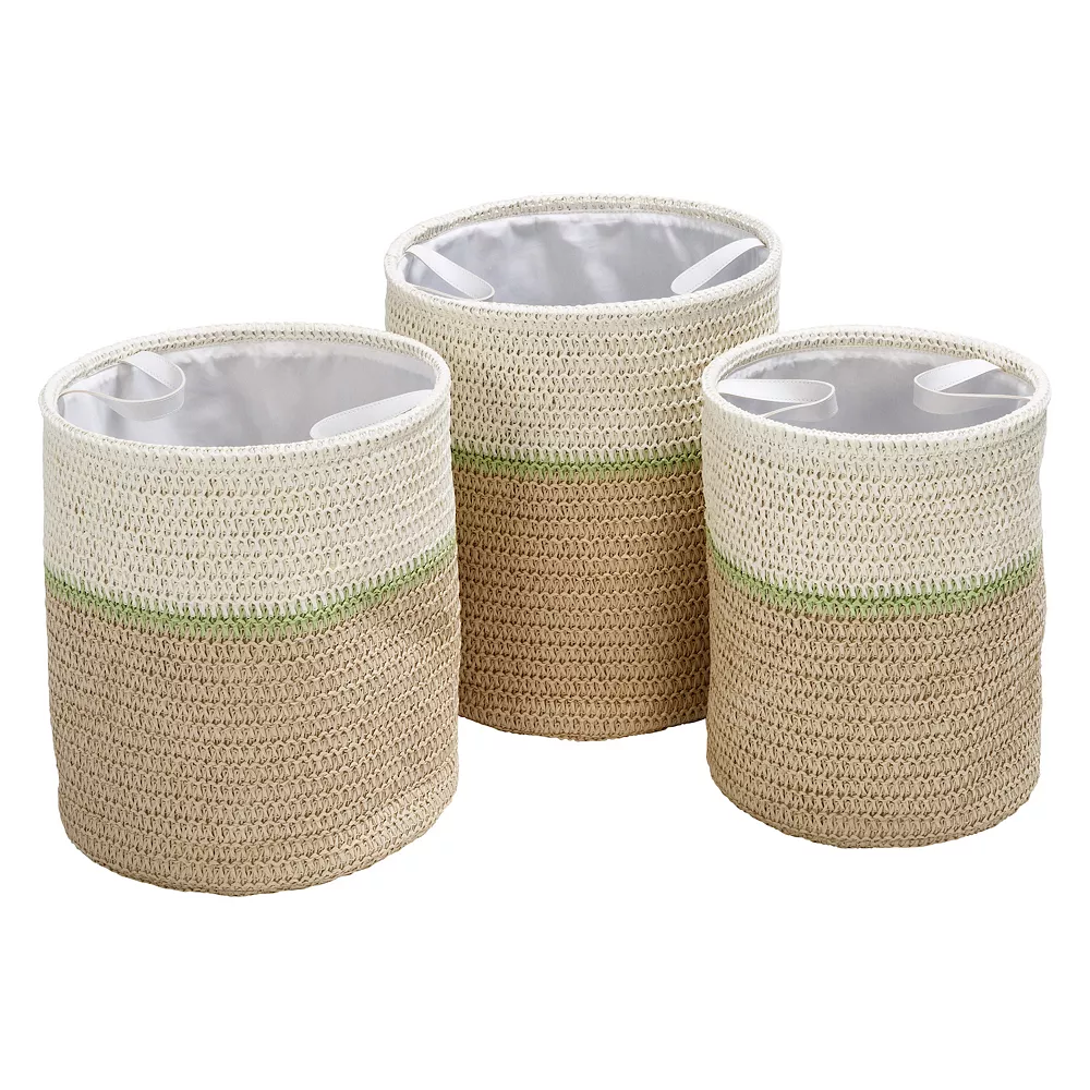 Honey-Can-Do Small Nesting Paper Straw 3-Piece Basket Set 3 Honey-Can-Do Small Nesting Paper Straw 3-Piece Basket Set